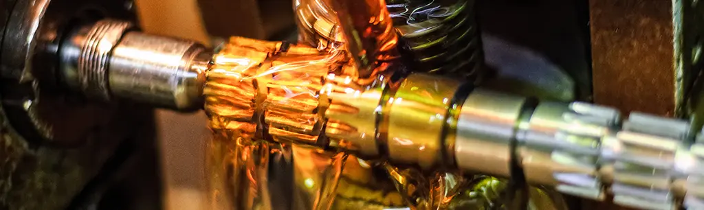 Oil Poured on Gears for Environmental Impact of Lubricants Demonstration