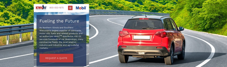 Car Driving Down Road Using Motor Oil and Lubricants From KW Oil